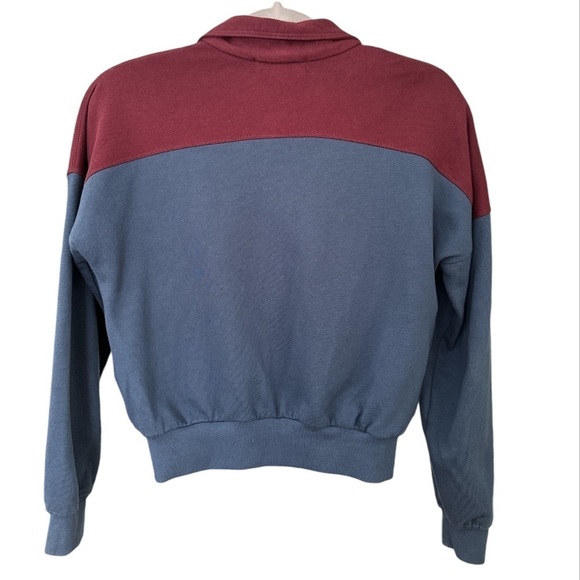 Spiritual Gangster So Fly Blocked Zip Up Jacket Colorblock Navy&Maroon/Plum*Flaw - Picture 4 of 11